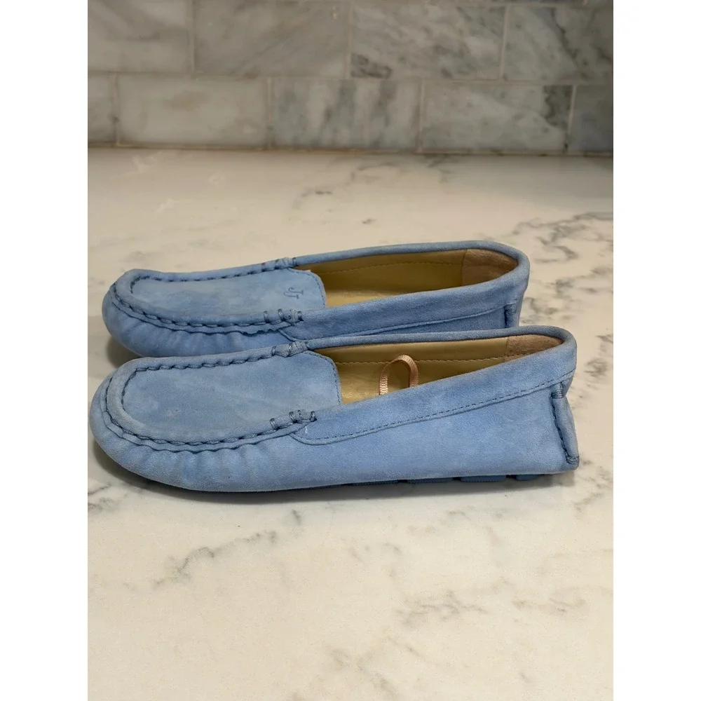 Janie and Jack Kids Blue Suede Driving Loafers Moccasins Size 12 100045678
